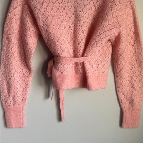 NEW & OTHER STORIES Pointelle Knit Wrap Cardigan Small - Picture 8 of 11